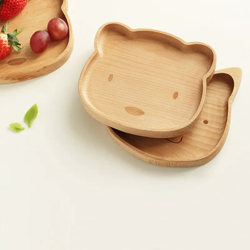 Vajilla de madera de estilo japonés para niños creativos