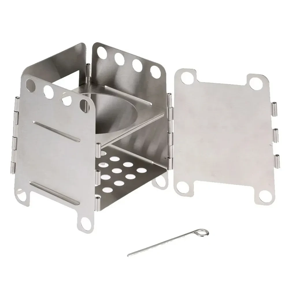 Estufa de leña plegable de acero inoxidable para acampar