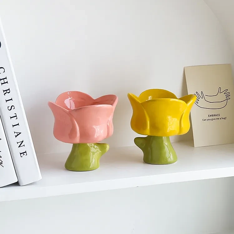 Taza de postre creativa y bonita de cerámica para beber agua