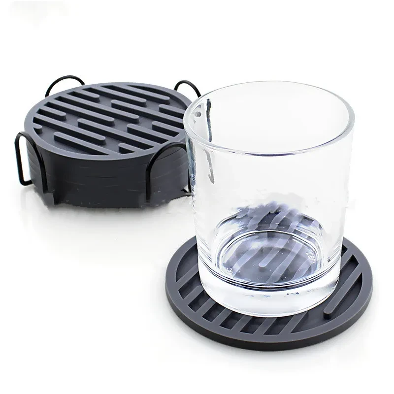 Juego de soportes de almacenamiento para posavasos de silicona