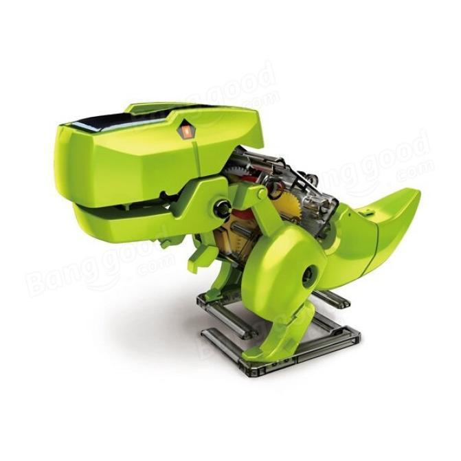 Robot dinosaurio 4 en 1 de alta tecnología DIY que se transforma con energía solar