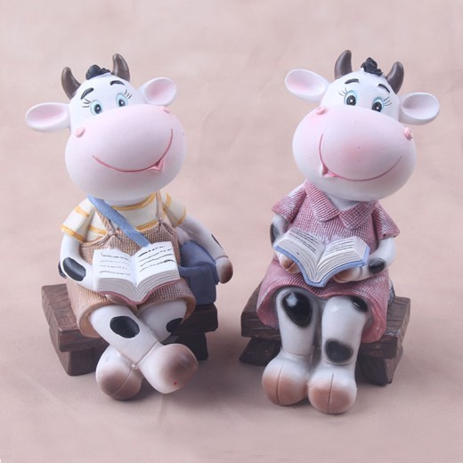 Decoración de vaca para escritorio de oficina, recuerdos creativos