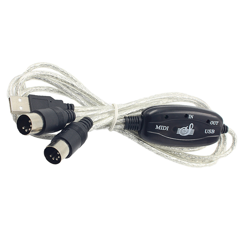 Cable adaptador MIDI para teclado electrónico y música, cable para edición de música por computadora