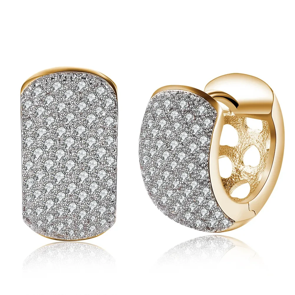 Pendientes redondos de cristal para mujer, aros dorados con circonita cúbica y piedra CZ, joyería vintage.