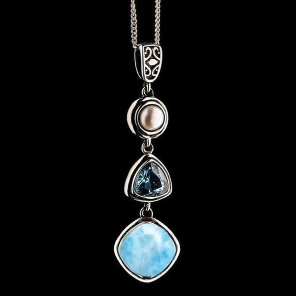 Collar colgante de piedra marina natural