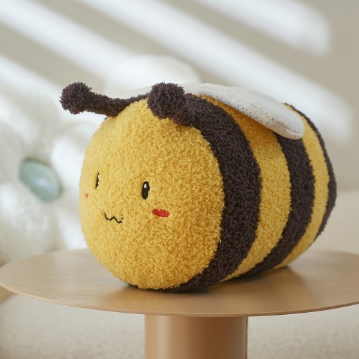 Muñeco de abeja con cojín de flores para sala de estar, decoración sencilla para el hogar, muñeco de tela de peluche