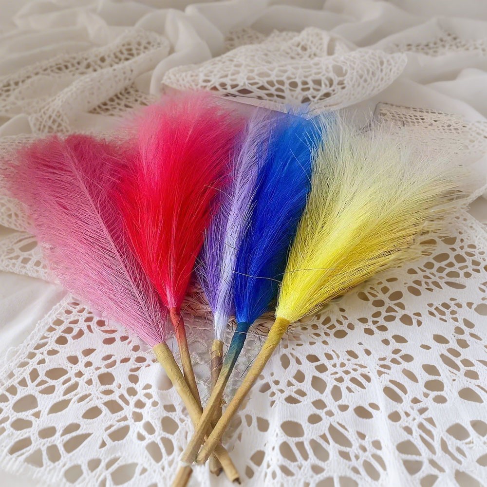 Decoración de hierba de la pampa con juncos para San Valentín, Año Nuevo y bodas. Hierba de la pampa con plumas, arreglo floral.