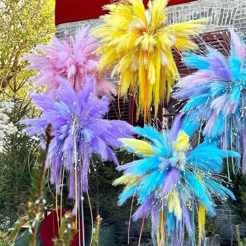 Decoración de hierba de la pampa con juncos para San Valentín, Año Nuevo y bodas. Hierba de la pampa con plumas, arreglo floral.