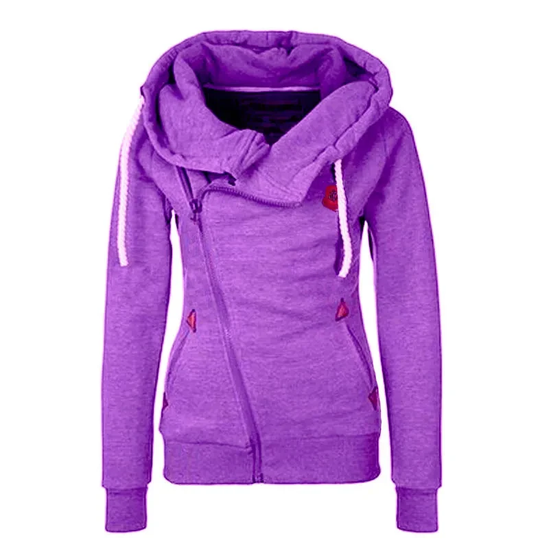 Sudadera deportiva con capucha y cremallera lateral para mujer