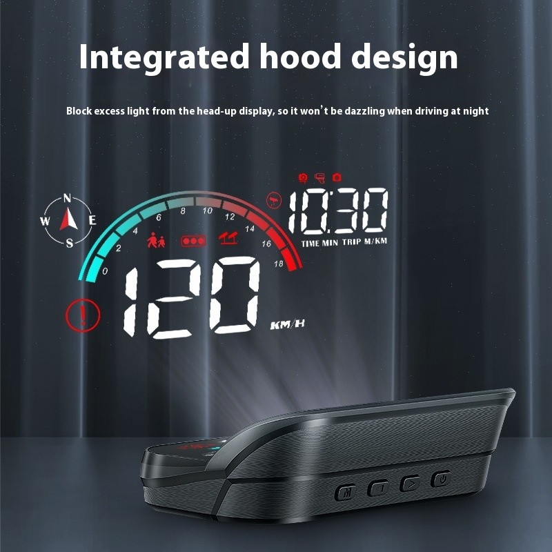 Pantalla frontal HUD para coche OBD Velómetro universal