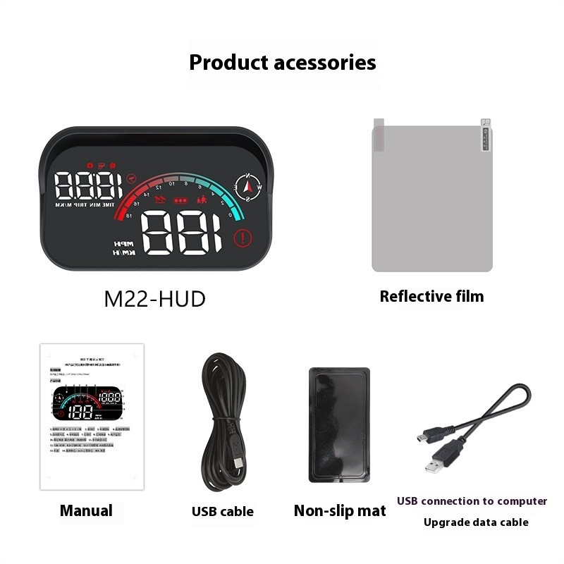 Pantalla frontal HUD para coche OBD Velómetro universal