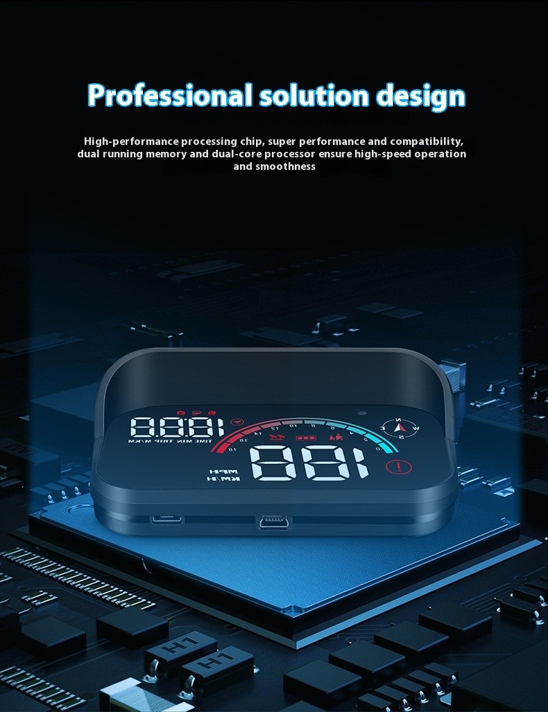Pantalla frontal HUD para coche OBD Velómetro universal