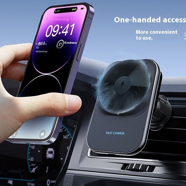 Cargador inalámbrico magnético para coche con refrigeración de semiconductores S16