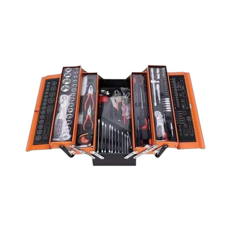 Kit de reparación de automóviles de 85 piezas, caja de herramientas grande de tres capas