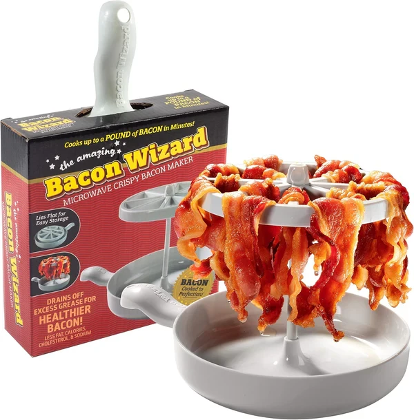 Cocedor de tocino para microondas BacoRack Bacon Wizard