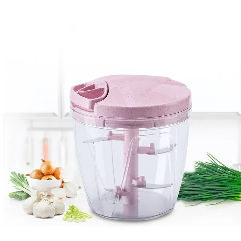 Picadora de carne manual, exprimidor pequeño para el hogar, máquina picadora multifunción de 900 ml, trituradora de verduras manual