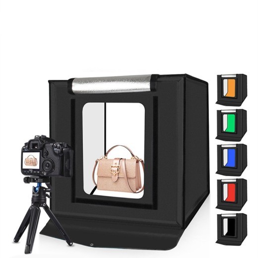 Caja de luz suave para fotografía con iluminación LED de estudio plegable de 40 cm y atenuación
