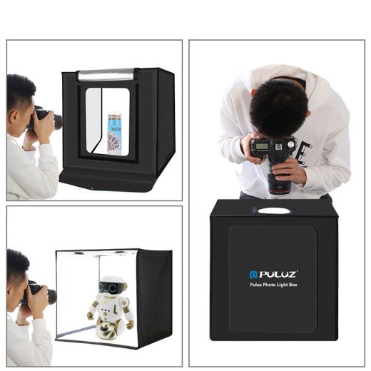 Caja de luz suave para fotografía con iluminación LED de estudio plegable de 40 cm y atenuación