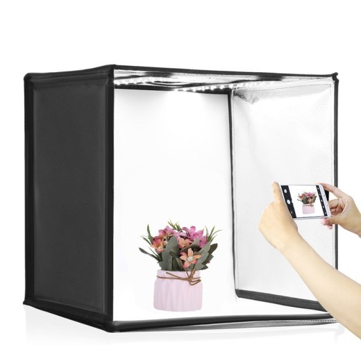 Caja de luz suave para fotografía con iluminación LED de estudio plegable de 40 cm y atenuación