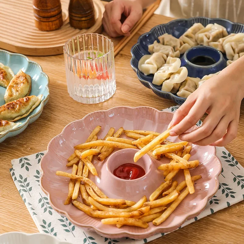 Plato de albóndigas de pétalos japonesas con vinagre
