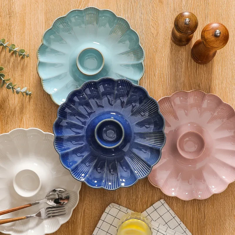 Plato de albóndigas de pétalos japonesas con vinagre