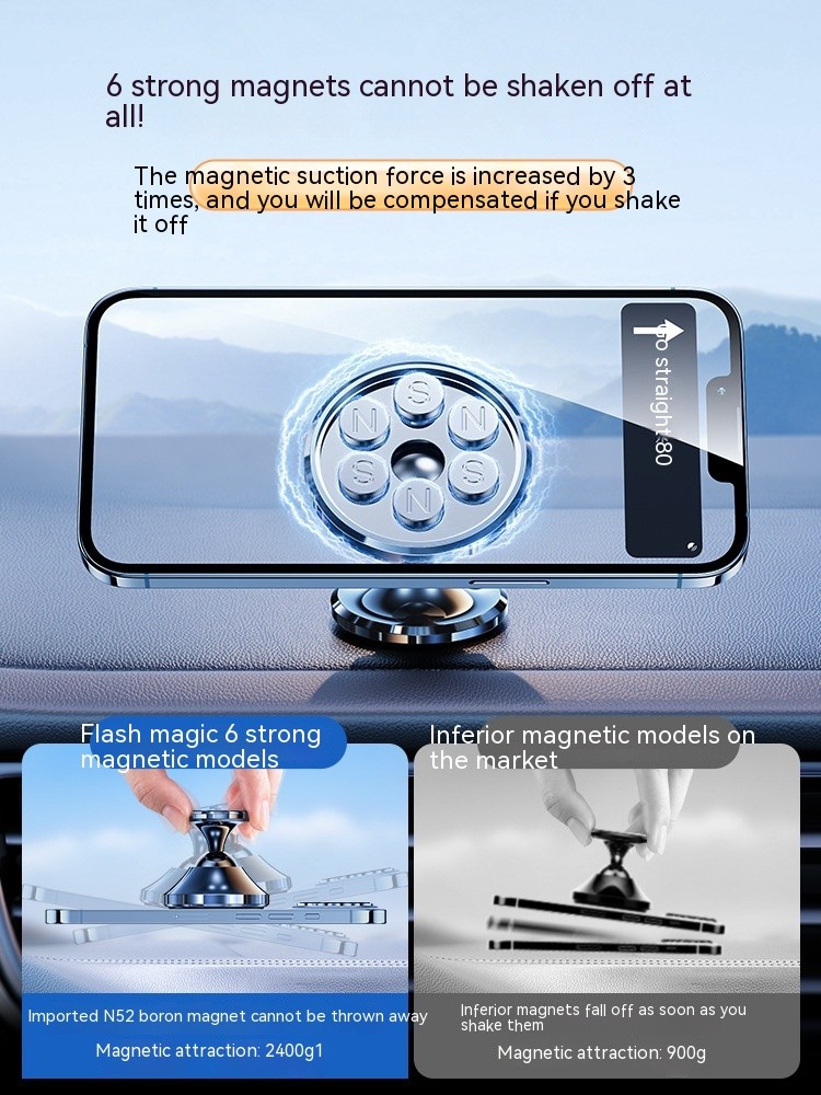 Soporte magnético para teléfono móvil con ventosa para coche