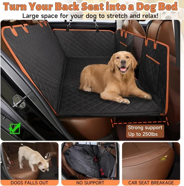 RuffRover 2.0 - Protector de asiento de coche para perros con base dura