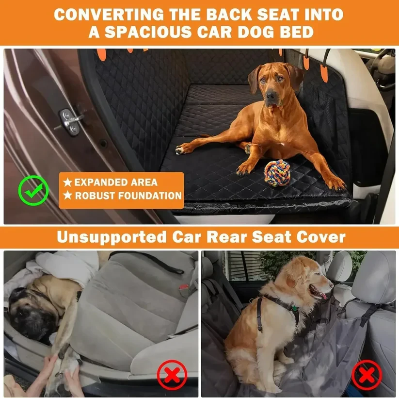 RuffRover 2.0 - Protector de asiento de coche para perros con base dura