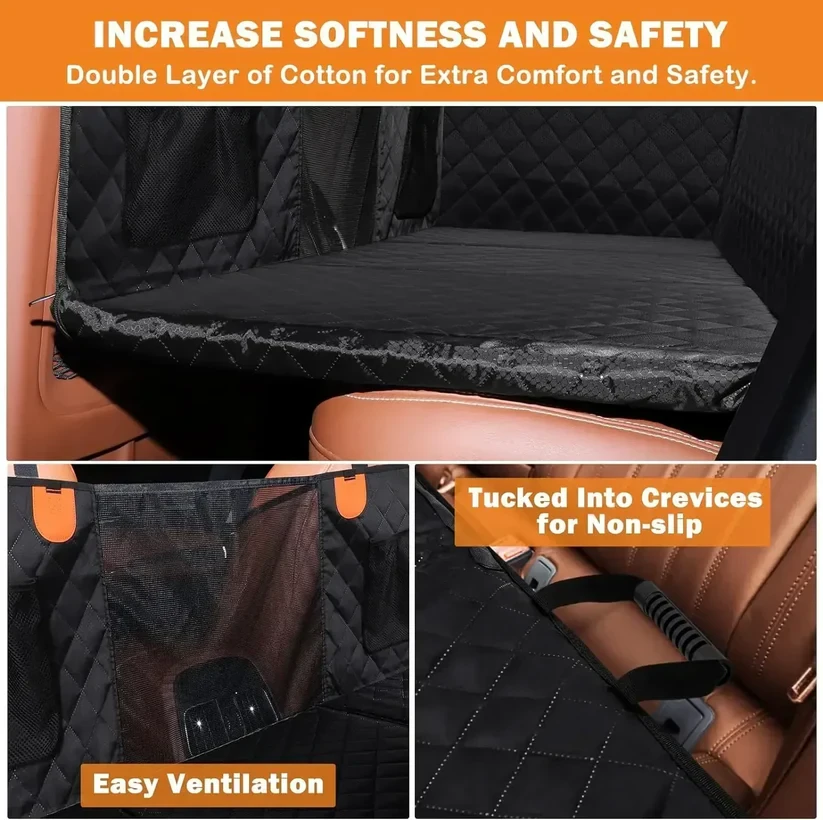 RuffRover 2.0 - Protector de asiento de coche para perros con base dura