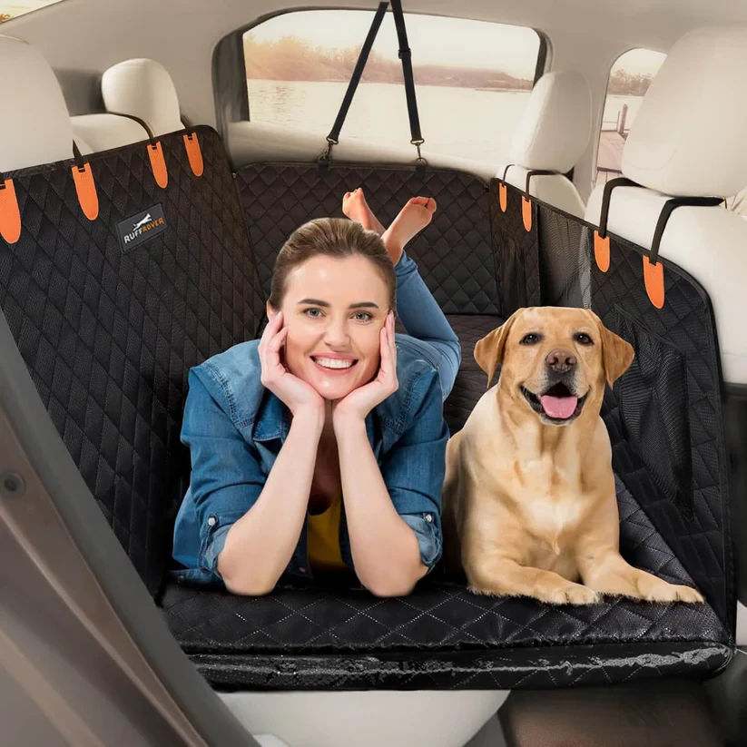 RuffRover 2.0 - Protector de asiento de coche para perros con base dura