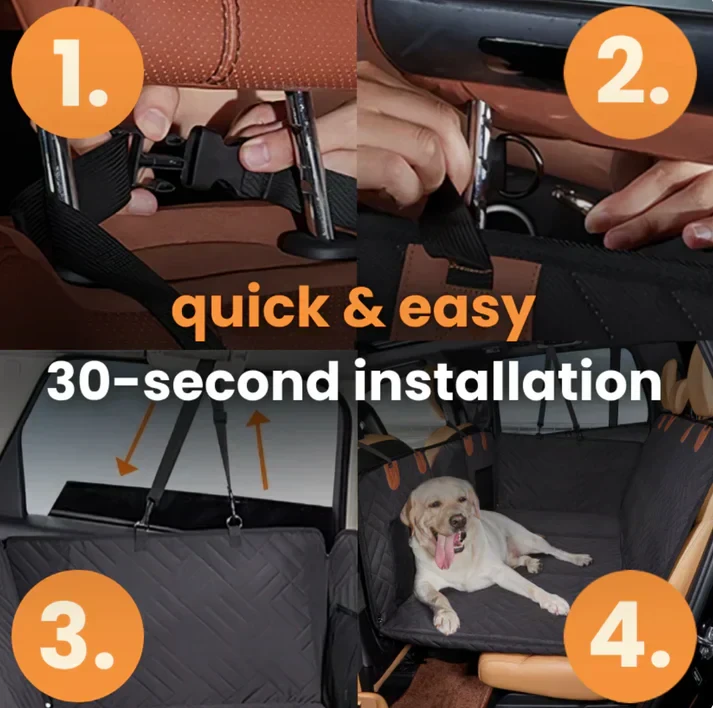 RuffRover 2.0 - Protector de asiento de coche para perros con base dura