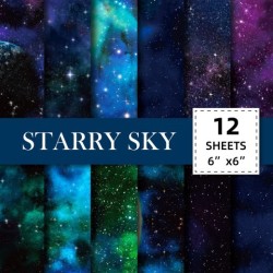 Material para diario DIY Tierra Cielo estrellado Papel calicó