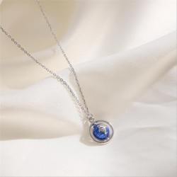 Collar de joyería con forma de tierra de plata 925