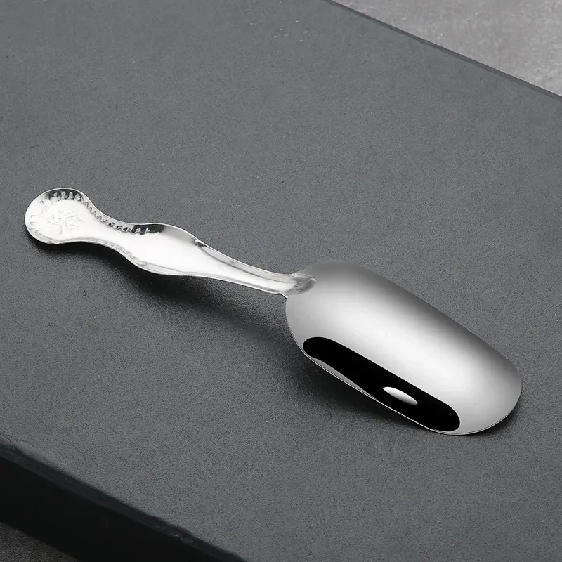 Cuchara de té pequeña y sencilla de acero inoxidable, accesorios para juegos de té, pala para polvo de té, pala para polvo de café