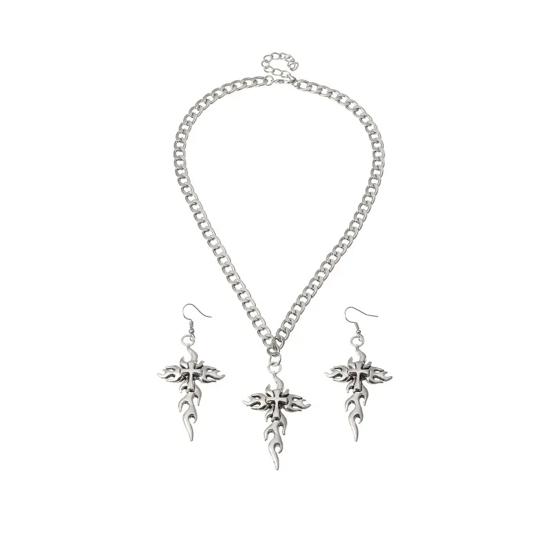 Pendientes colgantes con llamas salvajes retro