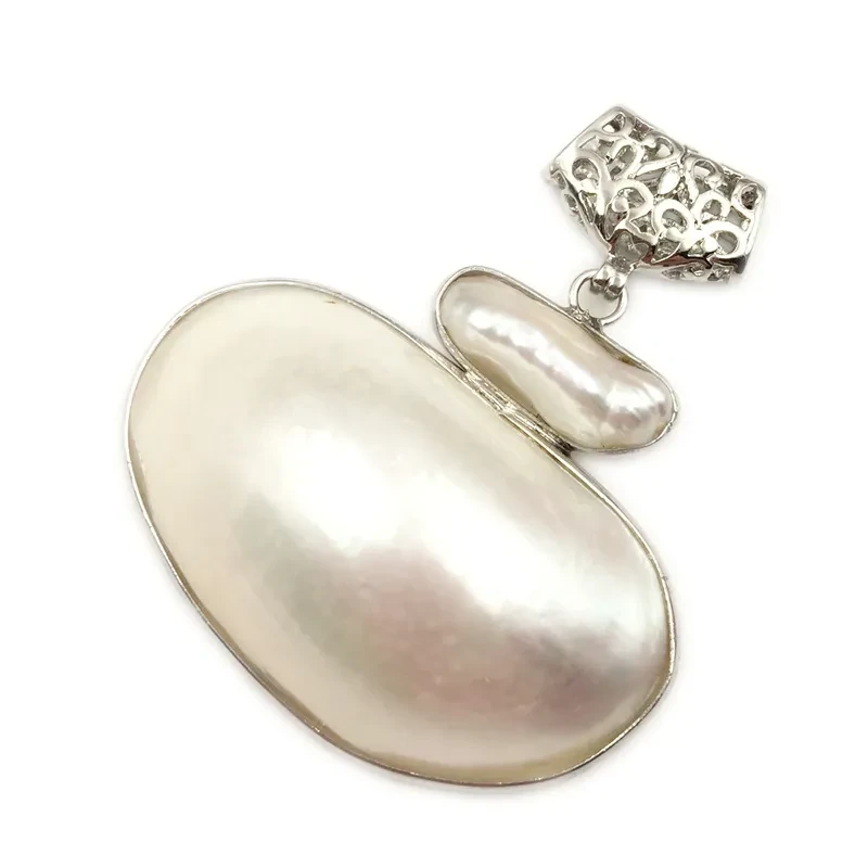 Nuevo colgante irregular de ostra perla natural, accesorio de moda, colgante, 40 x 45 mm
