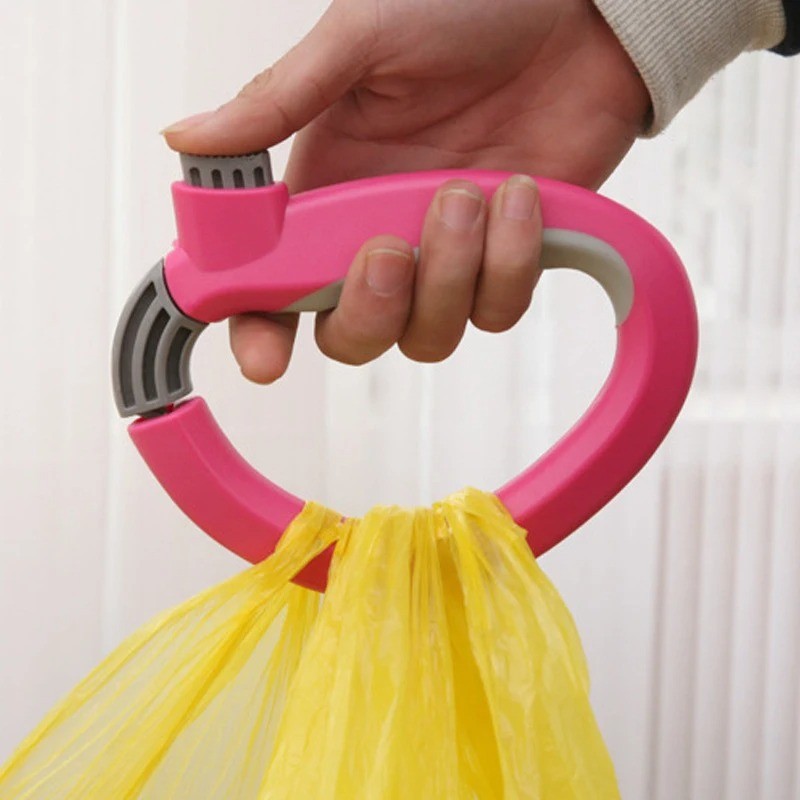 Portabolsas de plástico con asa para la compra (color aleatorio)
