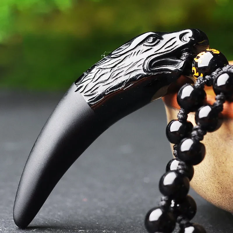 Colgante Langfang de obsidiana natural Colgante Langfang de obsidiana Colgante para hombre Fabricante Suministro