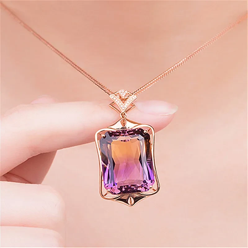 Colgante único de cristal de amatista que combina con todo