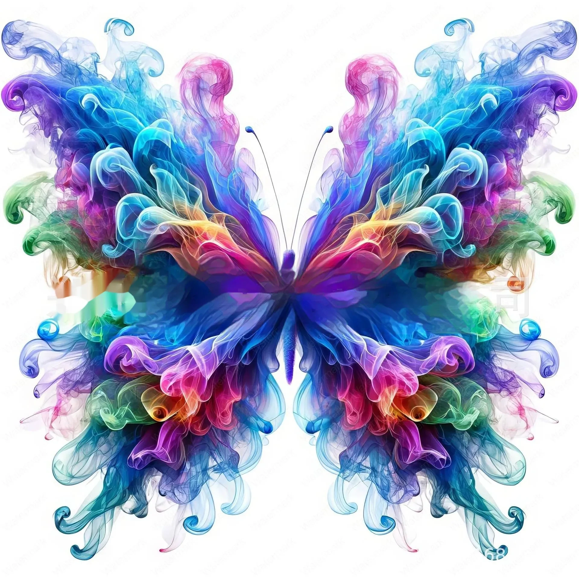 Colgante de mariposa de humo etéreo con decoración de mariposa