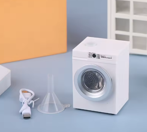 1 pieza de casa de muñecas en miniatura, simulación de lavadora, lavadora de tambor, modelo de lavandería, casa de muñecas, modelo de electrodoméstico, juguete de decoración