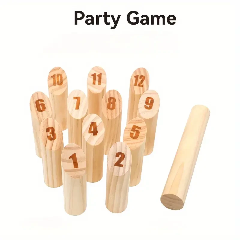 Juego de lanzamiento de números de madera