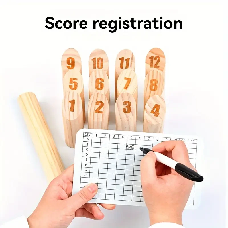 Juego de lanzamiento de números de madera