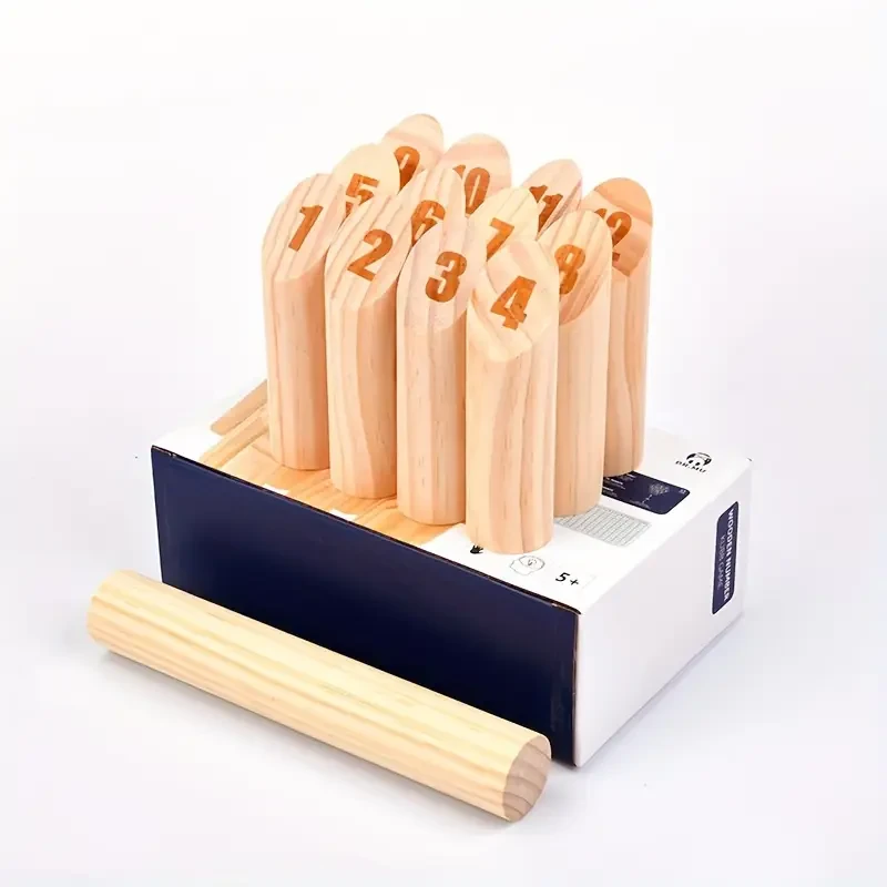 Juego de lanzamiento de números de madera