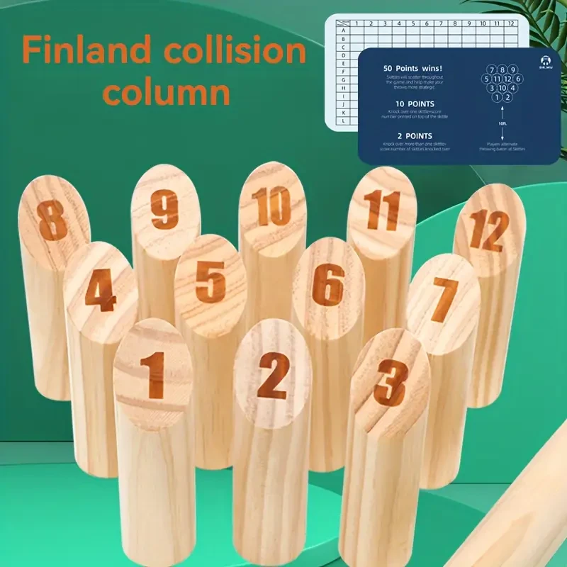 Juego de lanzamiento de números de madera