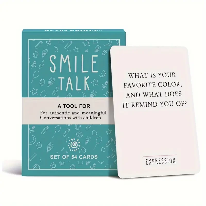 Una caja de tarjetas de juego para padres SMILE TALK