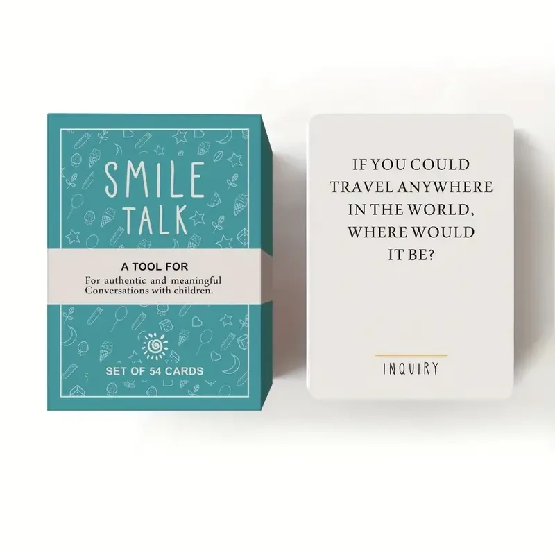 Una caja de tarjetas de juego para padres SMILE TALK