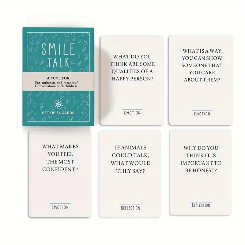 Una caja de tarjetas de juego para padres SMILE TALK