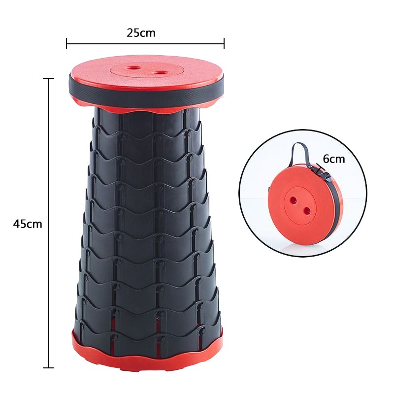 Taburete telescópico plegable para exteriores, silla plegable portátil para viajes, pesca y colas.