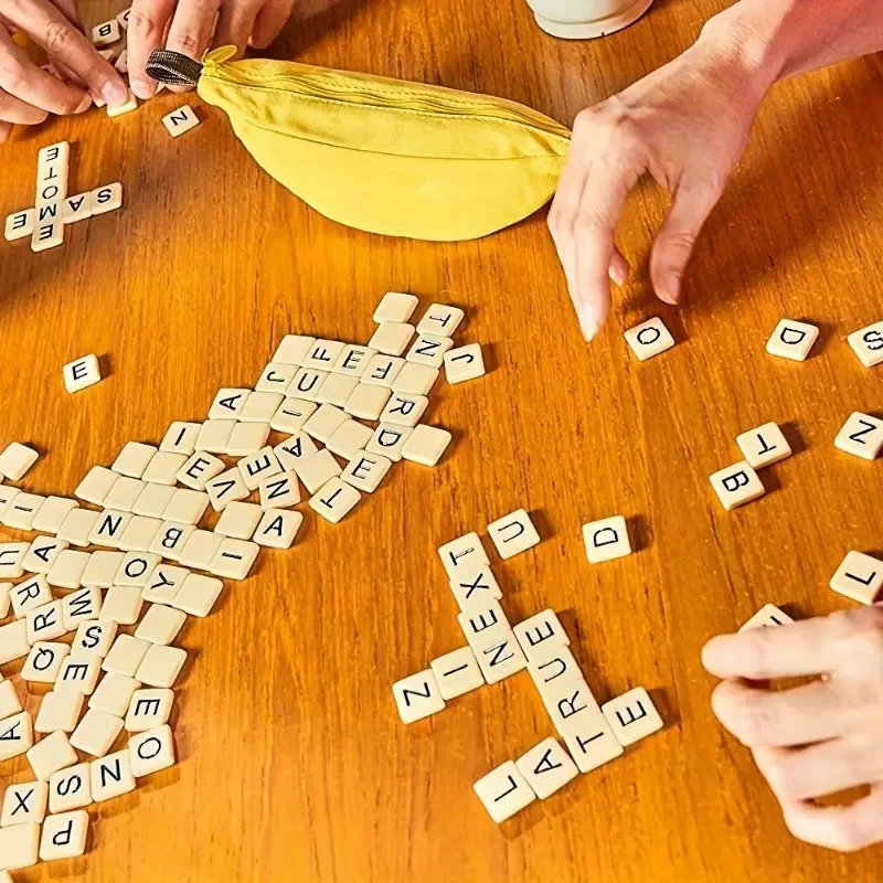 Juego de palabras Bananagrams (1 pieza): Juego de fichas de letras para toda la familia